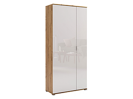 Шафа з ДСП в передпокій/вітальню/дитячу 2дв. Асті Без Дзеркал Дуб Крафт / Глянець Білий Миро-Марк
