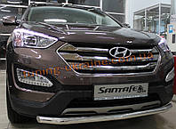 Захист переднього бампера труба одинарна D60 на Hyundai Santa Fe ix45 2013+