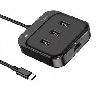 HUB адаптер 4 в 1 HOCO Easy HB31 USB на USB3.0+3USB2.0, 1.2 м, чорний