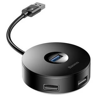 HUB-адаптер Baseus Round Box CAHUB-F01 USB3.0 на USB3.0+3USB2.0, чорний