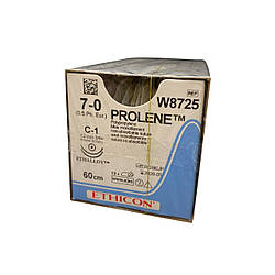 Пролен (Prolene) 7-0 колюча Тапер Поінт (Taper Point) 2*13мм, 3/8 кола, блакитний 60см, 1шт.