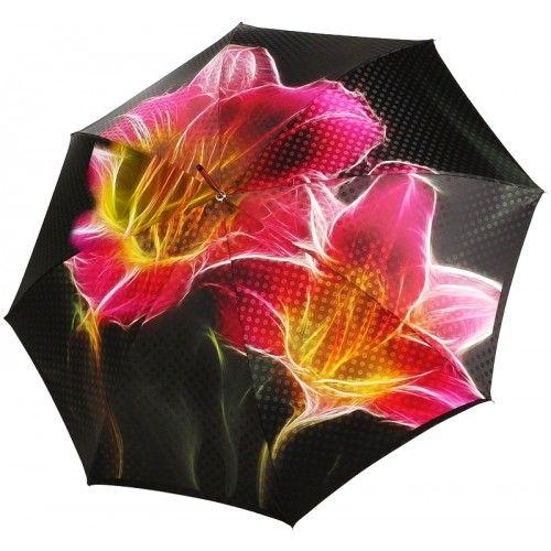 Жіноча парасолька напівавтомат тростина з квітковим принтом Doppler 106310