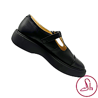 Кожаные женские туфли на плоской платформе Style Shoes