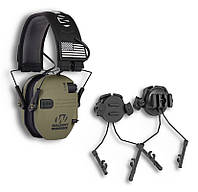 Тактичні активні навушники Walkers + Адаптер для навушників Walkers | Tactic ЗСУ Хакі Олива 2 в 1