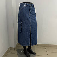 Жіноча джинсова спідниця карго довга 38