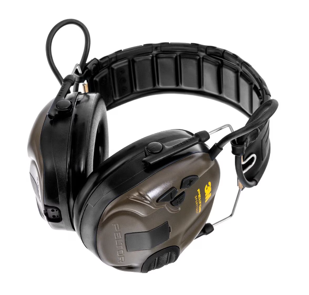 Активні навушники для ЗСУ, навушники для стрільби 3M Peltor SportTac - оливковий/помаранчевий (час роботи 600 год.)