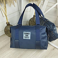 Жіноча сумка стильна міська містка модна синя плащівка