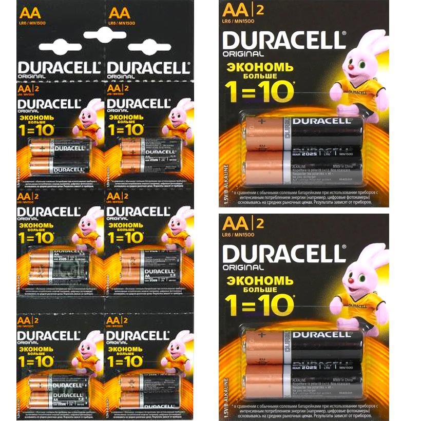 Пальчикові батареї по 20 штук 1,5V на блістері Duracell LR-6 АА в упаковці 20 шт