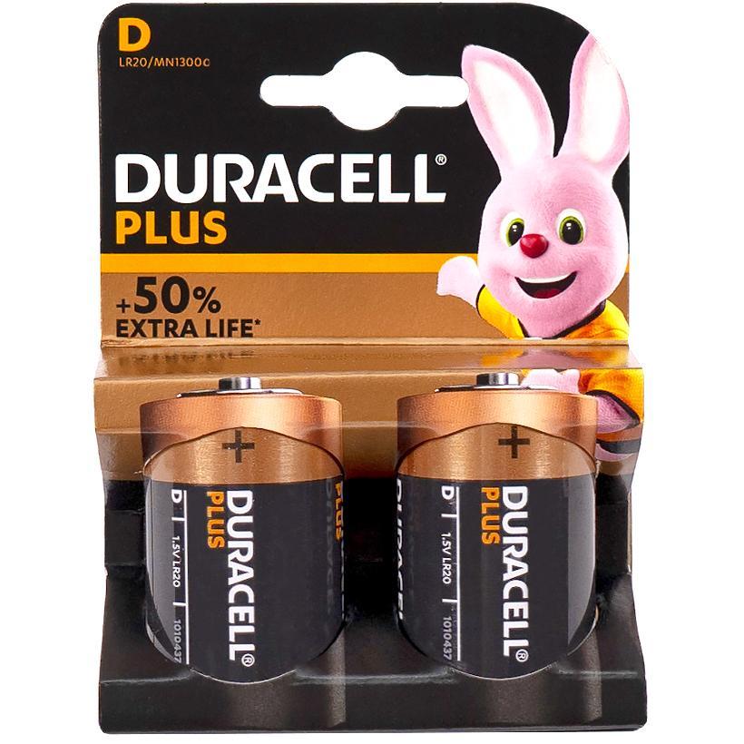 Батарейка на 1,5V по 2 штуки на блістері Duracell Plus LR-20 АА в упаковці 2 шт