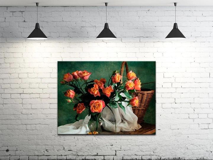 Картина на полотні на стіну для інтер`єру/спальні/прихожої DK Квіти в кошику (DKP4560-c525)