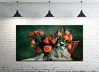 Картина на холсте на стену для интерьера/спальни/офиса DK Цветы в корзине (DKP4560-c525) 50х100 см