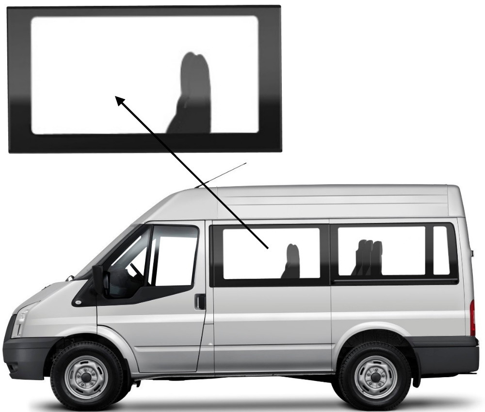 Бічне скло Ford Transit 2000-2014 салону переднє ліве, фото 1