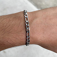 Чоловічий срібний металевий браслет, ланцюжок ланцюг на руку, сталевий із неіржавкої сталі