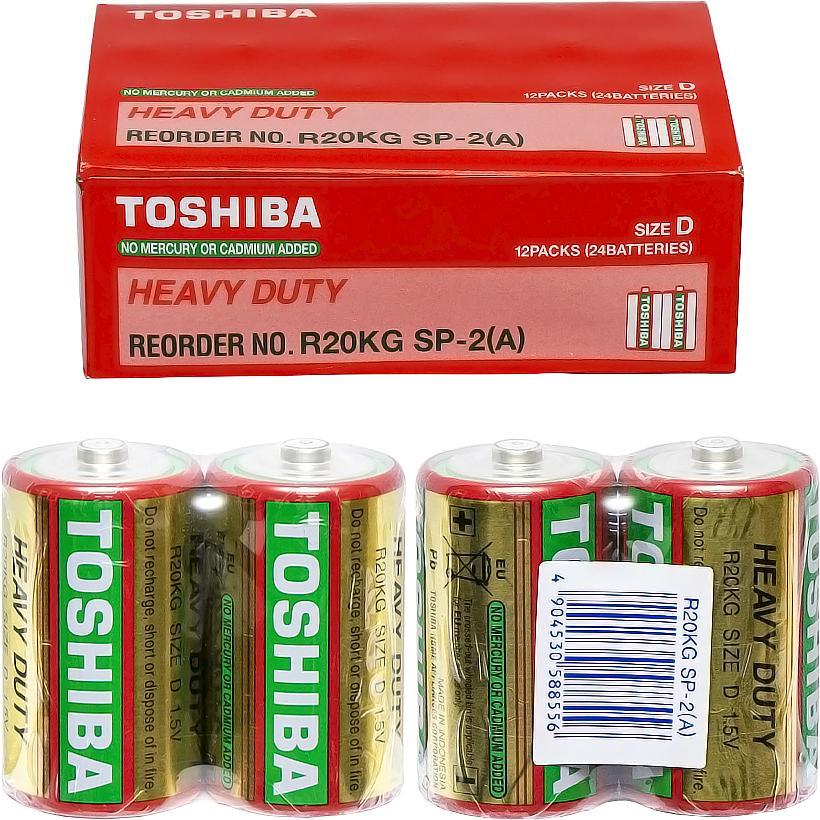 Батарейка на 1.5V Toshiba R20 у спайці 2 шт Heavy Duty в упаковці 2 шт
