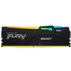 Модуль пам'яті для комп'ютера DDR5 16 GB 5200 MHz Beast Black RGB Kingston Fury (ex.HyperX) (KF552C40BBA-16)