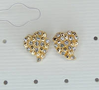 Серьги Liresmina Jewelry серьги-гвоздики (пусеты) Кристальное сердечко золотистый