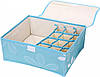 Коробка - органайзер для зберігання білизни, одягу шафа з кришкою блакитний, фото 2