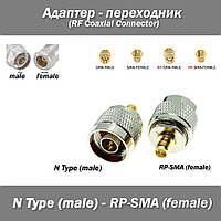 Переходник N Type Male (папа) - RP-SMA Female (мама) RF Coaxial Connector