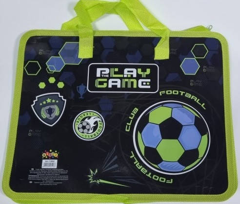 Папка-портфель з тканинні ручки No13092 Football club (25,5*32*8,5), фото 1