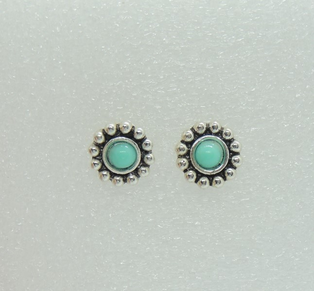 Сережки Liresmina Jewelry сережки-гвоздики (пусети) Маргаритка блакитна сріблястий