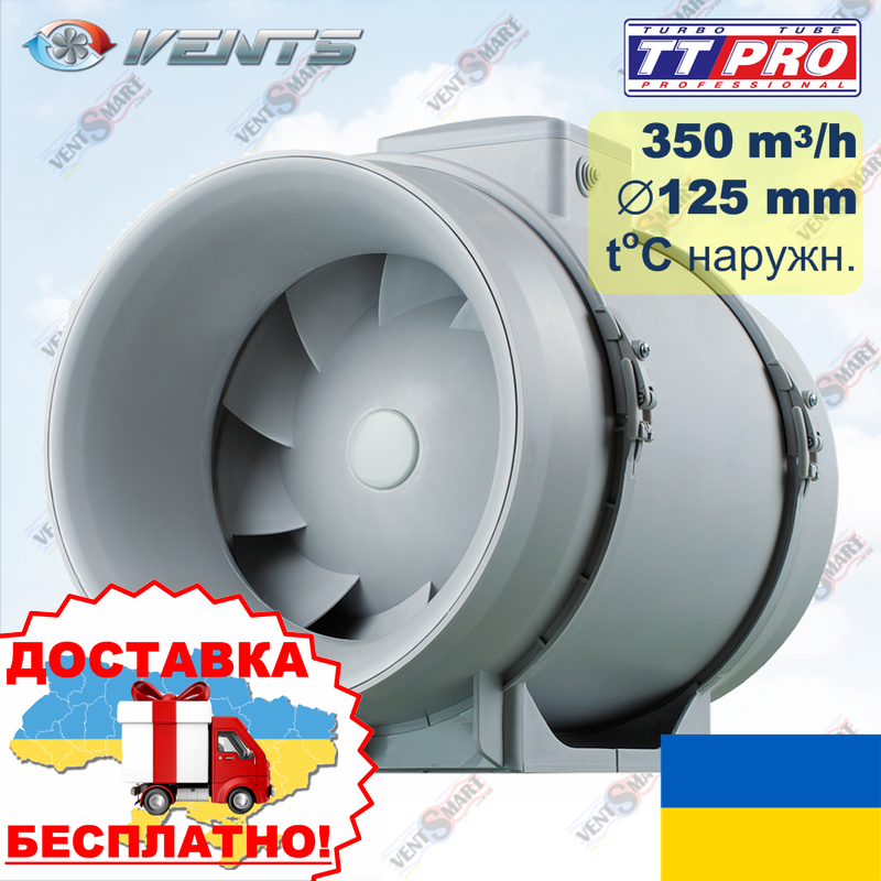 ВЕНТС ТТ ПРО 125 Ун з термодатчиком зовнішнім (VENTS TT PRO 125 Un)