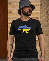 Мужская патриотическая футболка Intruder "Трактор Тянет Танк" черная