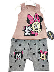 Костюм 9 місяців Туреччина трикотажний для новонародженого комплекту рожевий (КДН136)