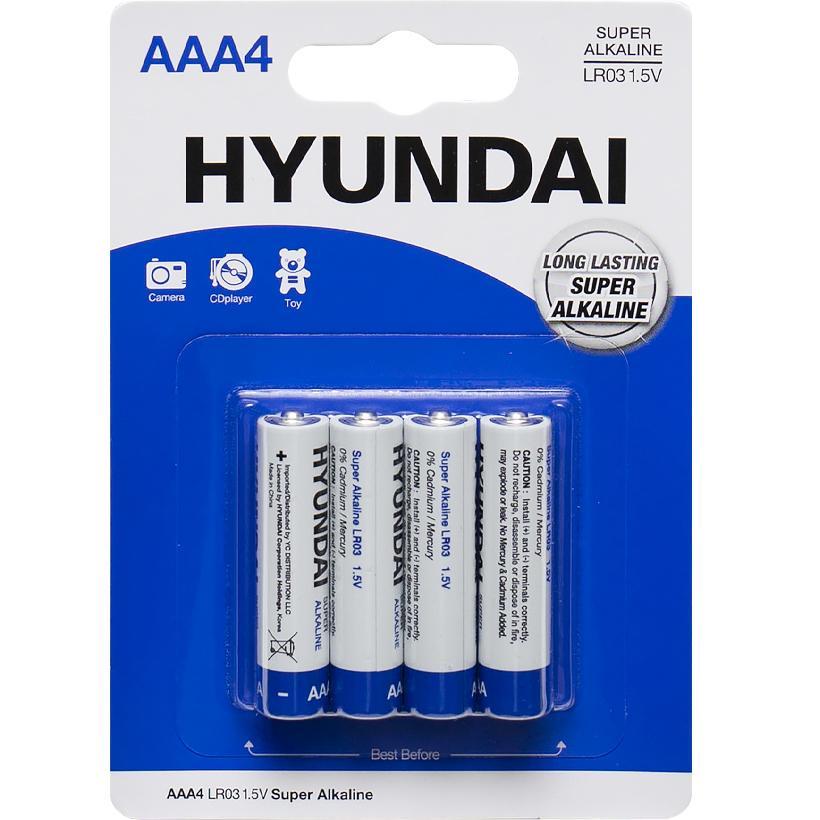 Батарейка на 1,5V HYUNDAI LR03 AAA BL4 у блістері по 4 шт Alkaline 7006002 в упаковці 12 шт
