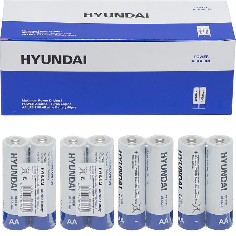 Батарейка на 1,5V HYUNDAI LR06 AA Shrink 2 у блістері по 2 шт Alkaline 7006003 в упаковці 40 шт