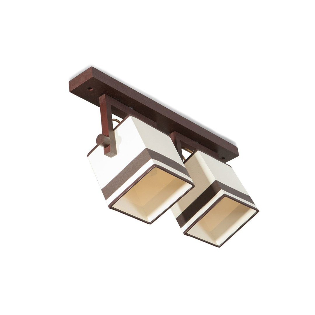 Настінний світильник із поворотними абажурами на 2 лампи дерево венге глянець 17х51х13.5 см