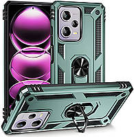 Протиударний чохол для Xiaomi Redmi Note 12 Pro 5g хакі з кільцем підставкою