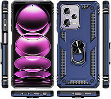 Протиударний чохол для Xiaomi Poco X5 5G синій з кільцем підставкою