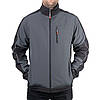 Куртка SOFTSHELL темно сіро-чорна, тришарова, тканина - стрейч 300 GSM 100D Куртка чоловіча softshell, фото 3