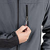 Куртка SOFTSHELL темно сіро-чорна, тришарова, тканина - стрейч 300 GSM 100D Куртка чоловіча softshell, фото 6