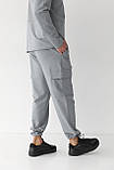 Чоловічі сірі штани карго брюки Україна, фото 2
