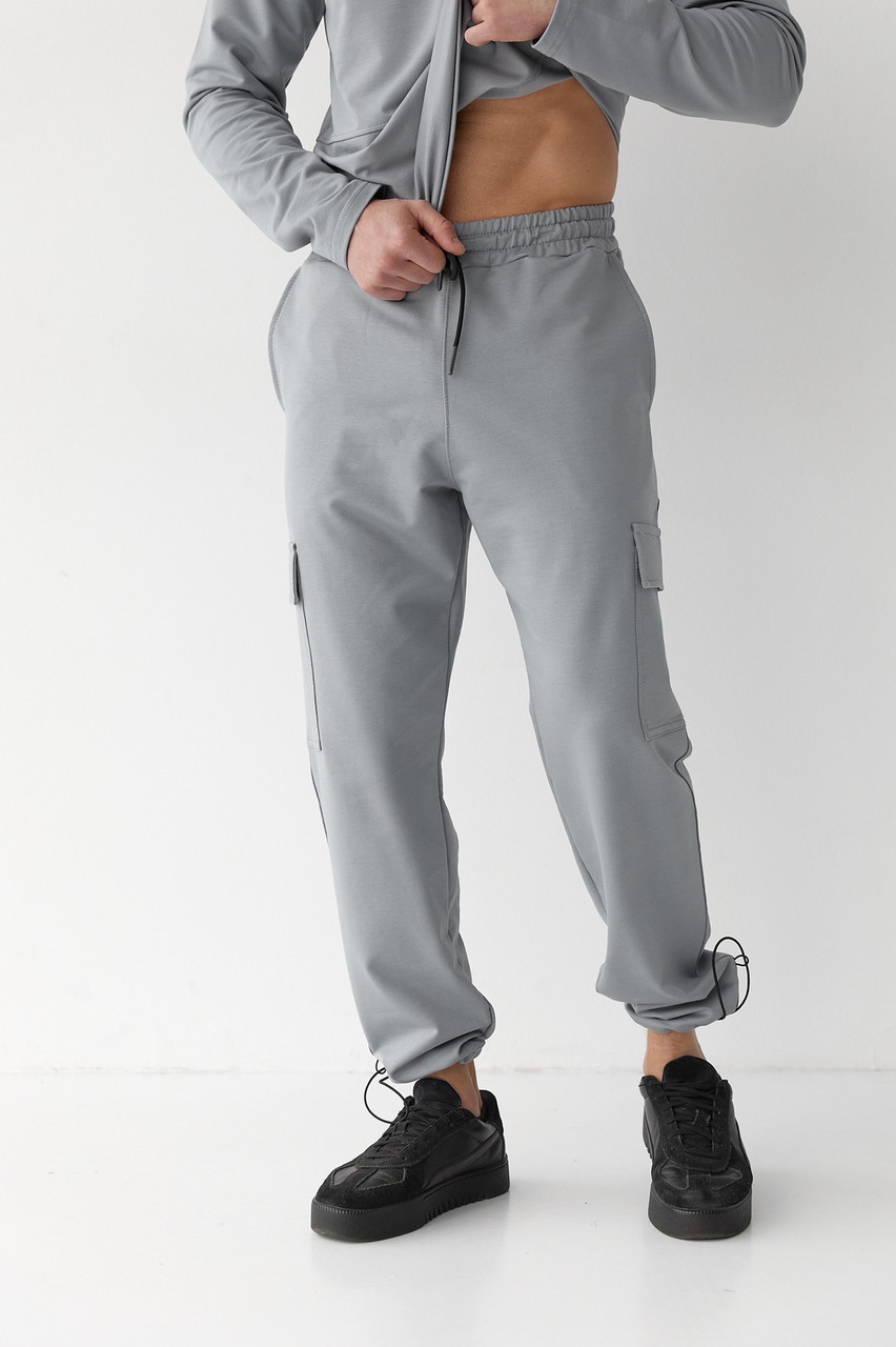 Чоловічі сірі штани карго брюки Україна, фото 1