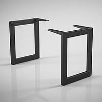 Стол обеденный кухонный прямоугольный в стиле Loft в гостиную, столовую или на кухню Тета Тenero Подстолье металлическое, черный бархат / серый бархат