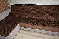 Стильные дивандеки на угловой диван коричневый цвет