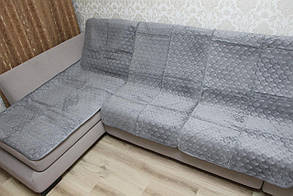 Покривала-дивандеки на кутовий диван сірого кольору комплект