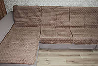 Велюровые дивандеки-покрывала на угловой диван комплект