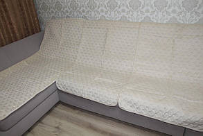 Дивандеки-покривала на кутовий диван молочний колір