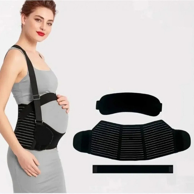 Бандаж для вагітних Pregnant Woman з гумкою через спину для підтримки — JHM68057, чорний