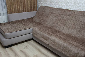 Комплект велюрових покривал дивандеків на диван кутовий