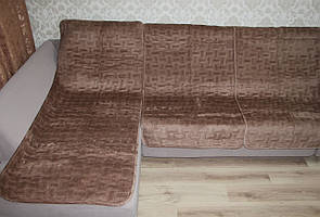 Велюрові стильні покривала дивандеки на диван кутовою