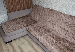 Дивандеки покривала на кутовий диван забарвлення капучино