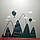 Вінілова наклейка Скандинавські гори (хмаринки повітряні кулі декор стіни) матова Малий набір 1540х640 мм, фото 10