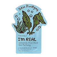 Тканинна маска для обличчя Tony Moly I`m Real Seaweeds Mask Sheet, що очищає з екстрактом морських водоростей 21 мл