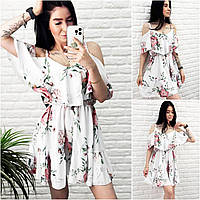 Квітковий літній легкий сарафан-сукня на тонких бретельках з воланами "Melada" р-р 42-44,46-48