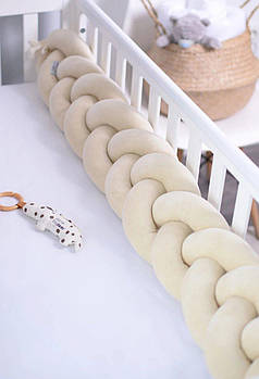 Захист у ліжечко Бампер-коса Baby Veres Beige 120х15 см