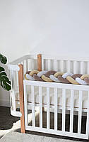 Захист у ліжечко Бампер-коса Baby Veres White Mokko Beige 120х15 см 154.02.18, фото 4